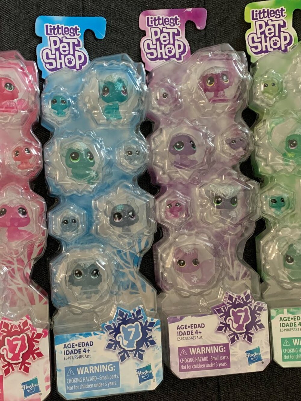 Hasbro Littlest Pet Shop LPS Frosted Winter Animals Figure Sets - Pack of 4